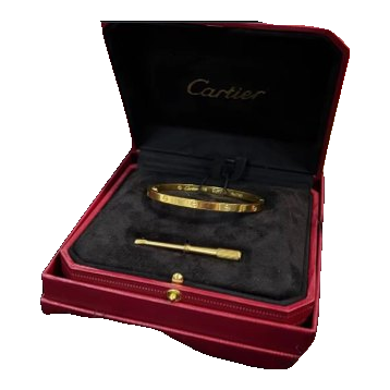 Gold bangle in presentation box