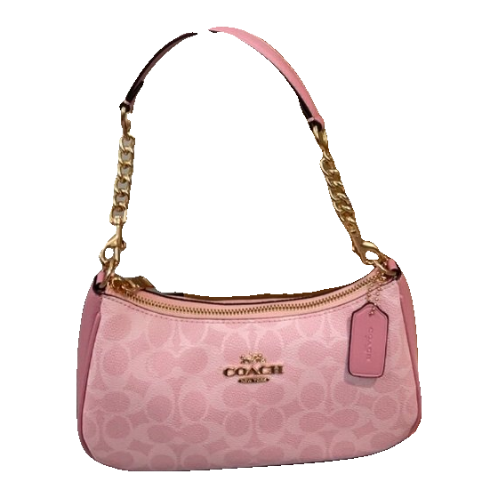 Coach Teri shoulder bag in blush signature canvas